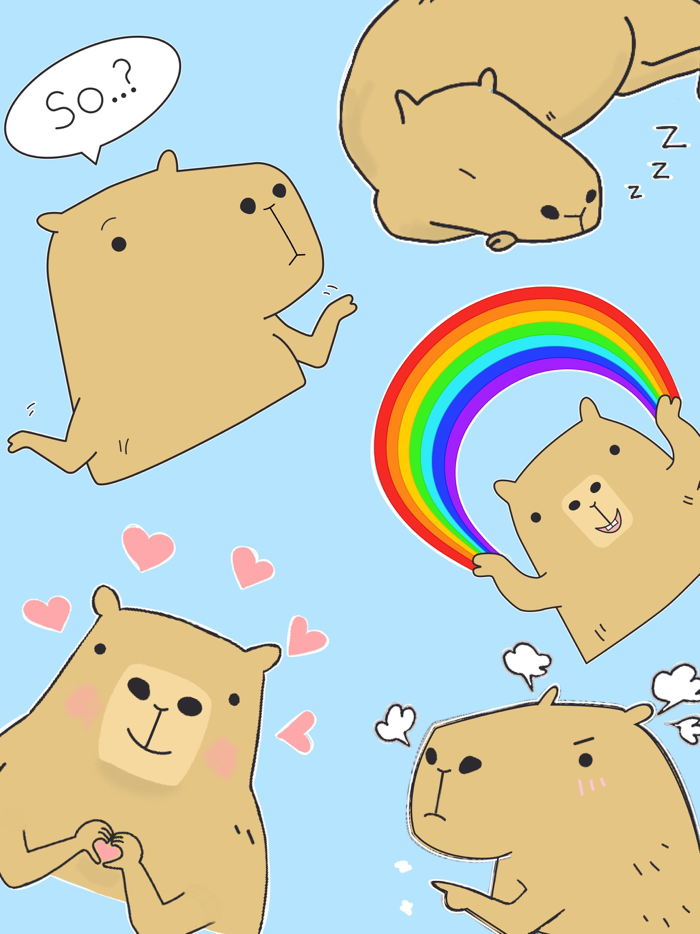 Cute Capybara Expressions