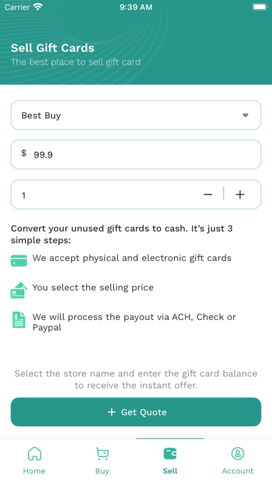 Gift Card Saving - Buy & Sell Screenshot