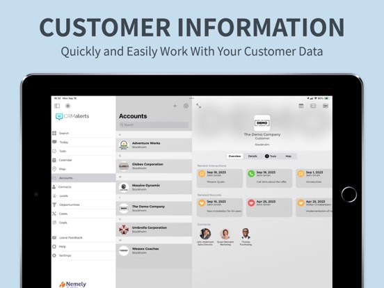 CRM Alerts iPad screenshot 4 - Business app