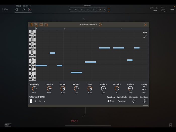 Auto Bass AUv3 MIDI Generator