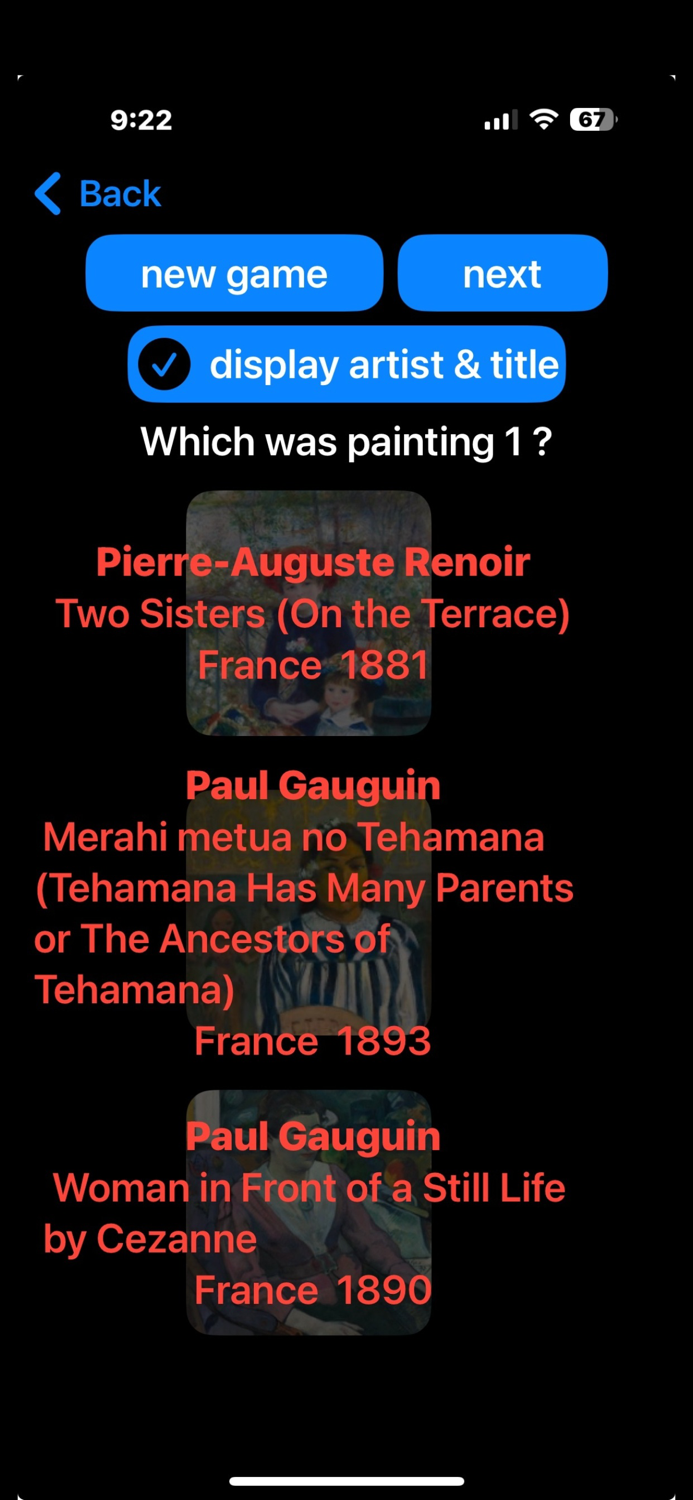 Explore Art History Game