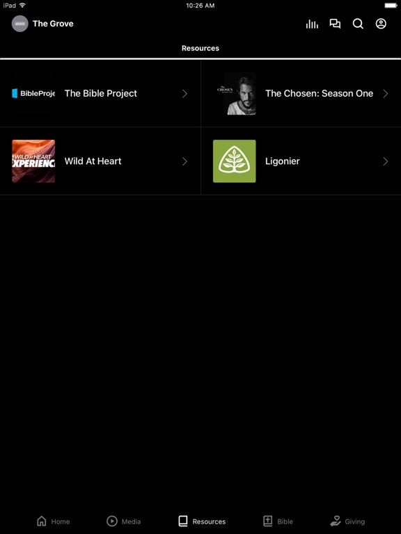 Church at the Grove App iPad screenshot 3 - Lifestyle app