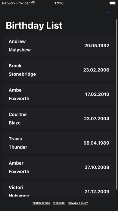 BirthdayDate Screenshot