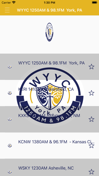 WYYC AM1250 & FM98.1 Radio Screenshot