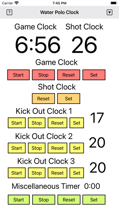 Water Polo Clock Screenshot
