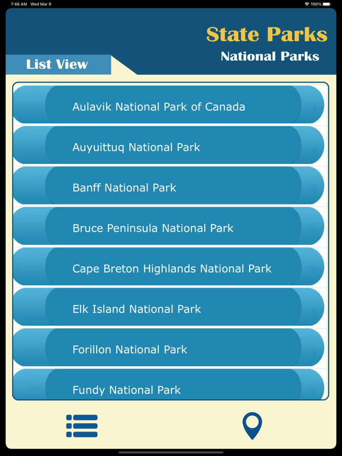 Canada -State and National Parks