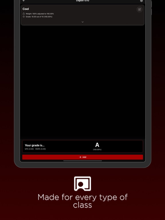 Grade Finder: Track your Grade iPad screenshot 2 - Productivity app