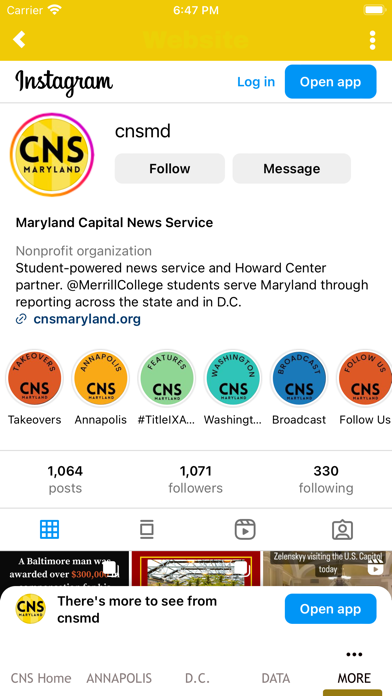 CNS News Screenshot