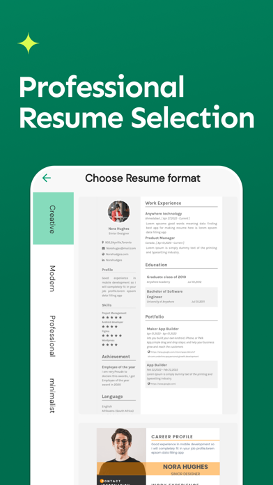 Revamp : CV & Resume Builder Screenshot