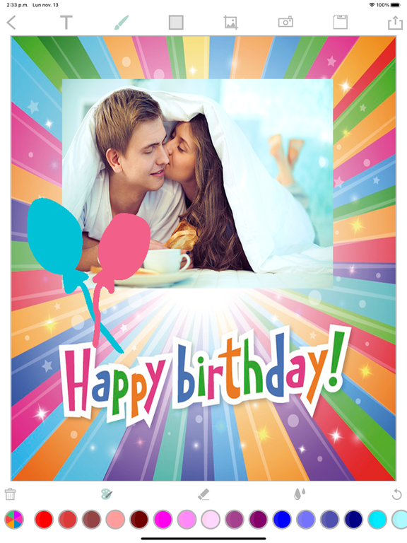 Create birthday cards photos iPad screenshot 5 - Utilities app
