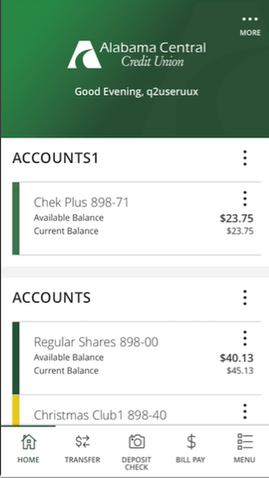 Alabama Central Credit Union Screenshot
