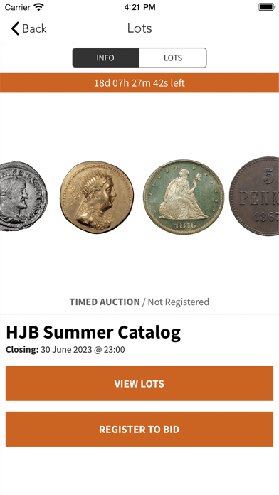 HJB Auctions Screenshot