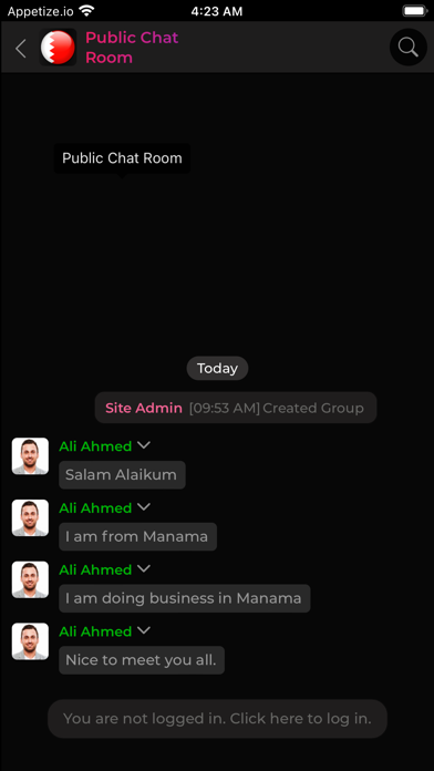Bahrain Chat Room Screenshot