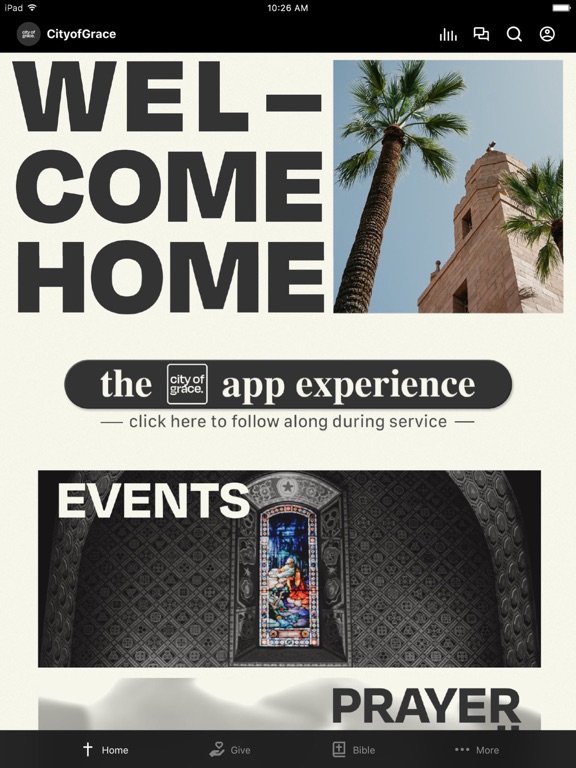 City of Grace Church iPad screenshot 1 - Education app