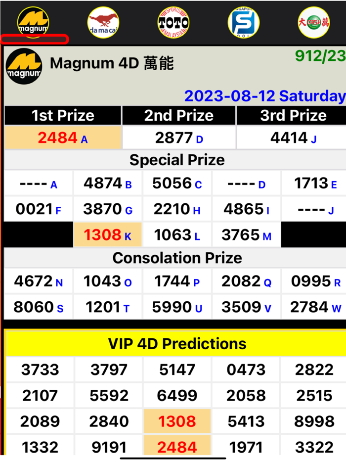Live 4D Results - MY and SG