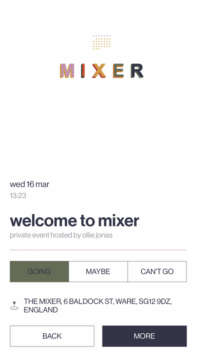 Mixer Events Screenshot