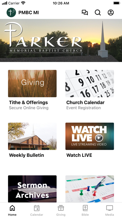 Parker Memorial Baptist Church Screenshot