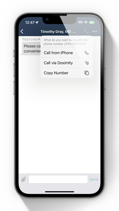 symplr Clinical Communications Screenshot