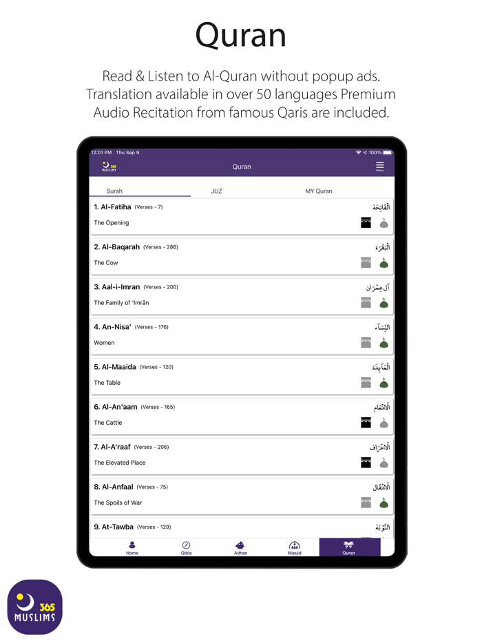 Muslims 365 Prayer and Quran