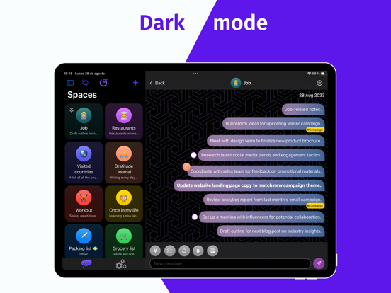 Notebook, Habit Tracker OnlyMe iPad screenshot 6 - Productivity app