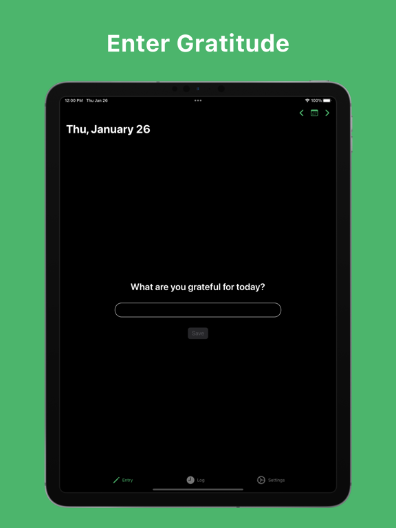 Gratitude Log iPad screenshot 1 - Utilities app
