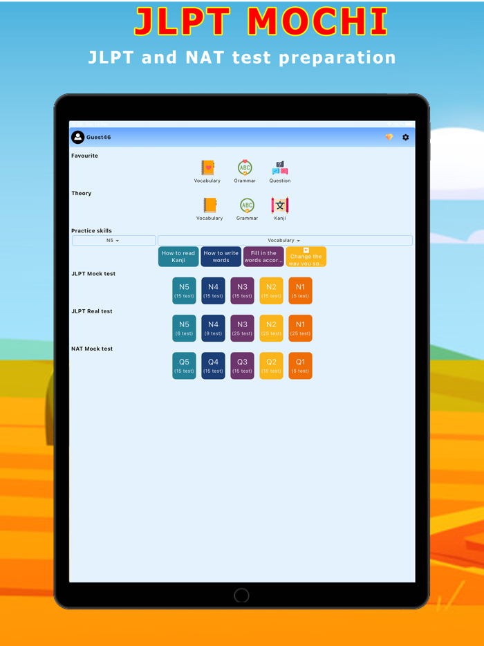 JLPT Mochi  N5-N1 JLPT Test