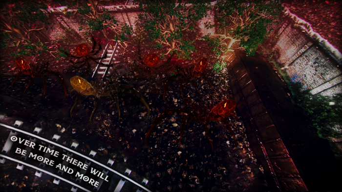 Scary Spider Train Rails Dark