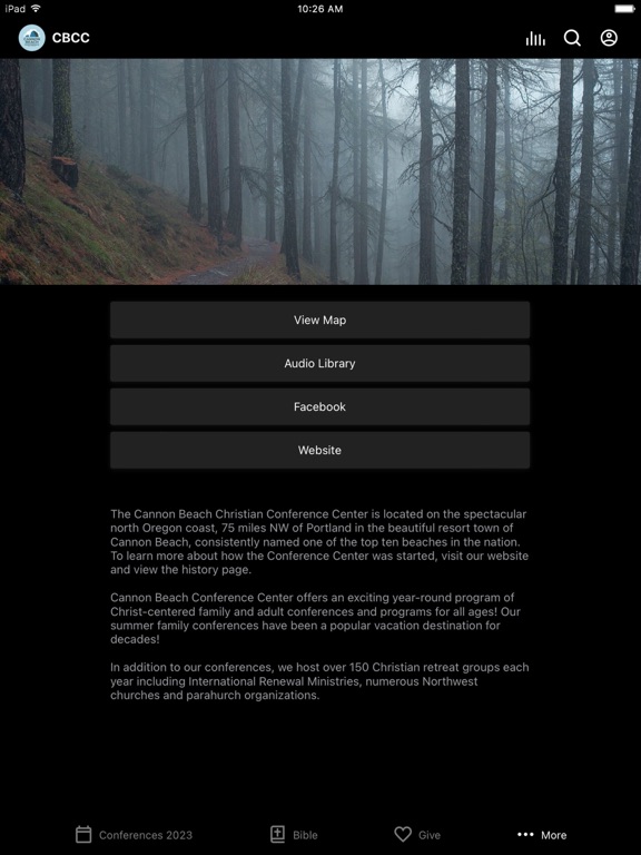 Cannon Beach Conference Center iPad screenshot 3 - Education app