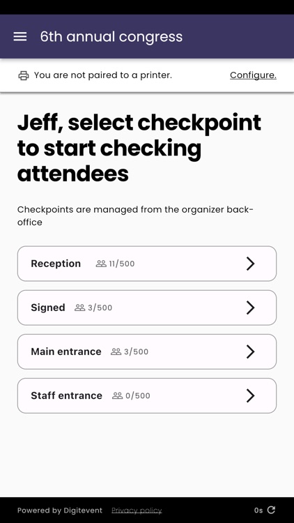 Digitevent check-in