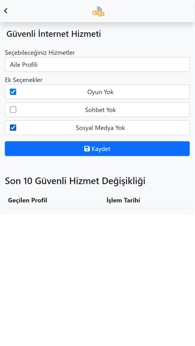 Giganet Telekom Screenshot