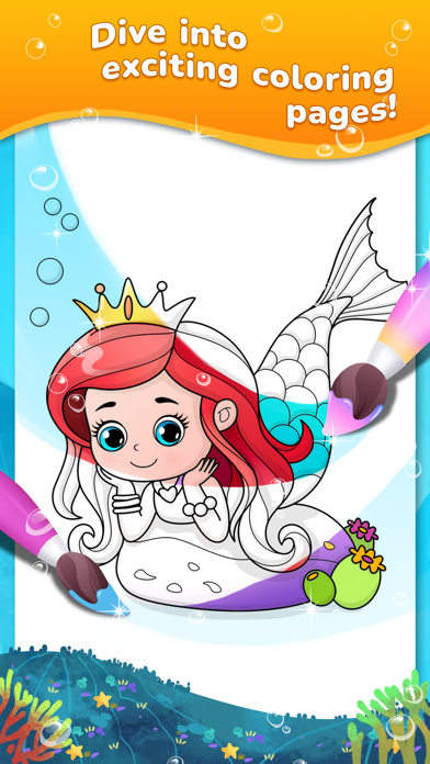 Mermaid coloring book kids Screenshot