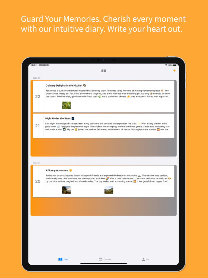 Orange Diary - Write anytime