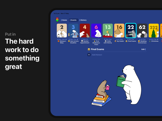 Bears Countdown iPad screenshot 6 - Lifestyle app
