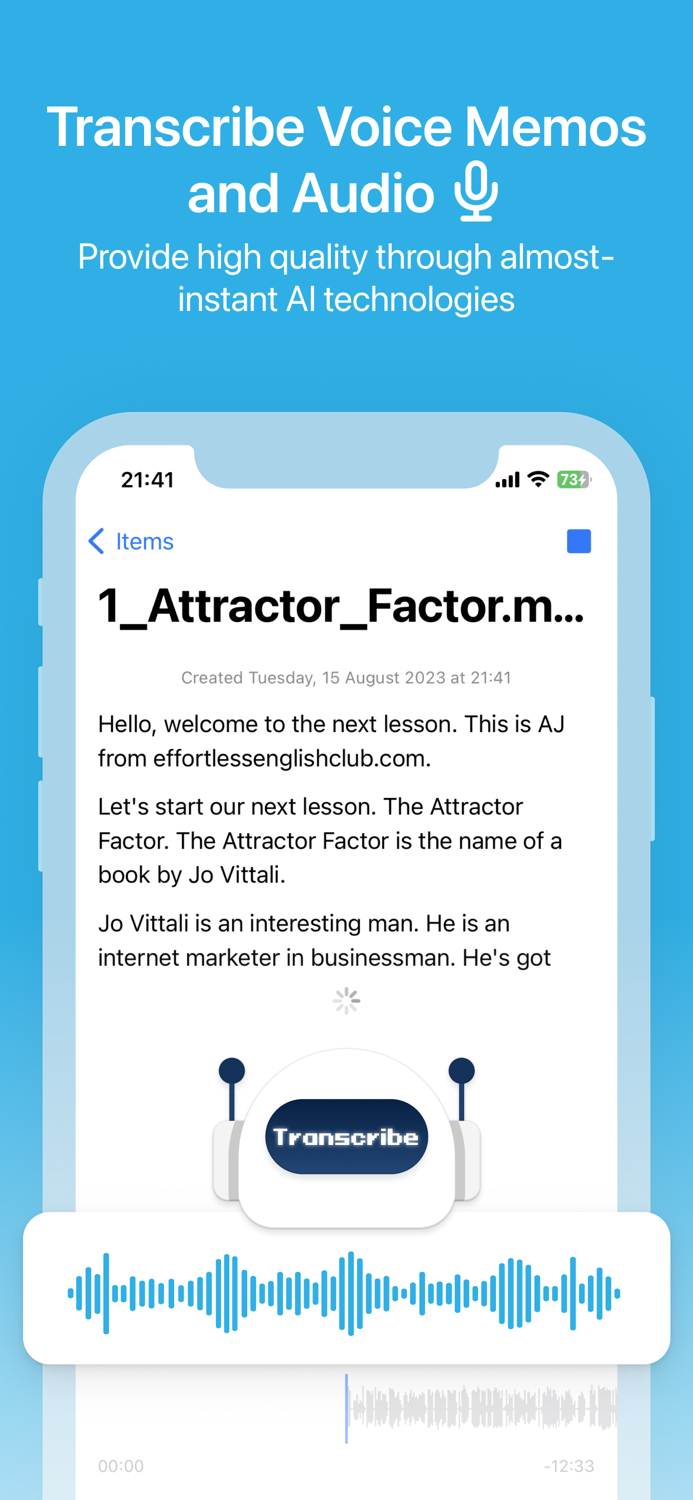 TranscribeX all audio to text