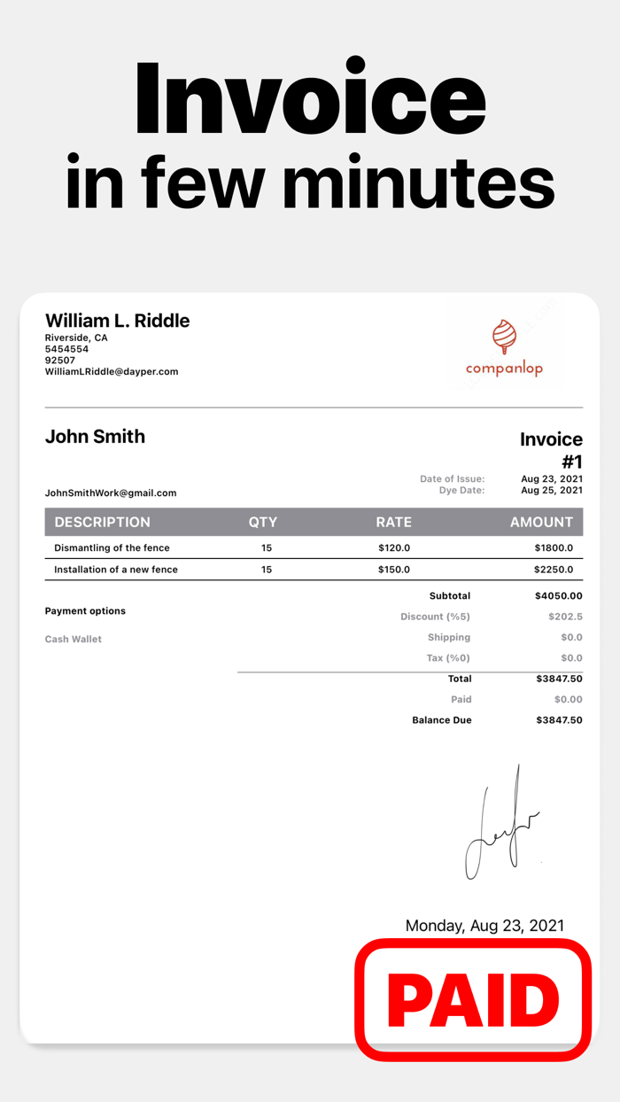Invoice Maker Estimates Easy