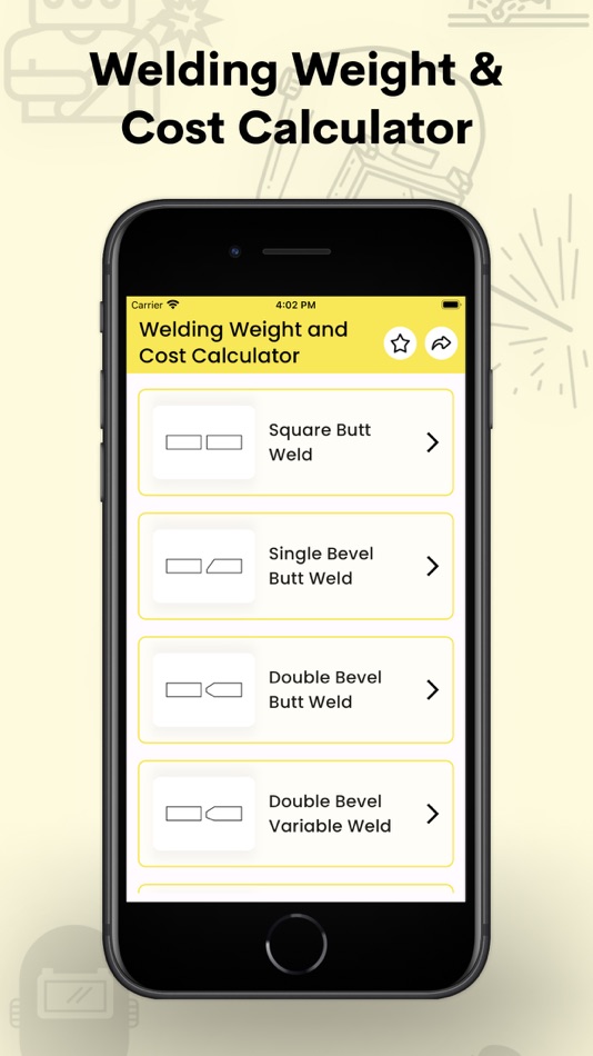 #1. Welding Weight and Cost Calc (iOS) 由: Kantaben Gorasiya