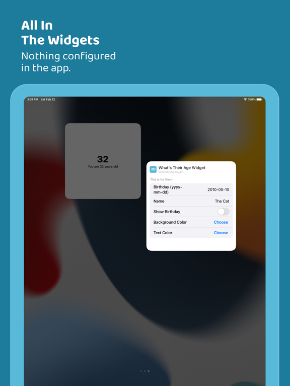 What's My Age Again Widgets iPad screenshot 3 - Utilities app