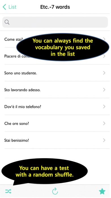 My Italian Vocabulary Screenshot