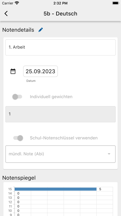 educa Notenverwaltung Screenshot
