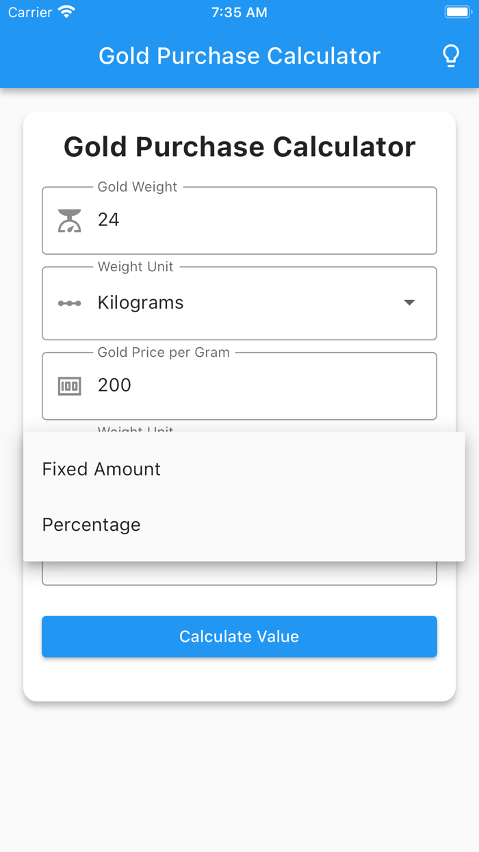 Gold Purchase Calculator