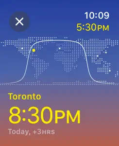 World Clock screenshot #2 for Apple Watch