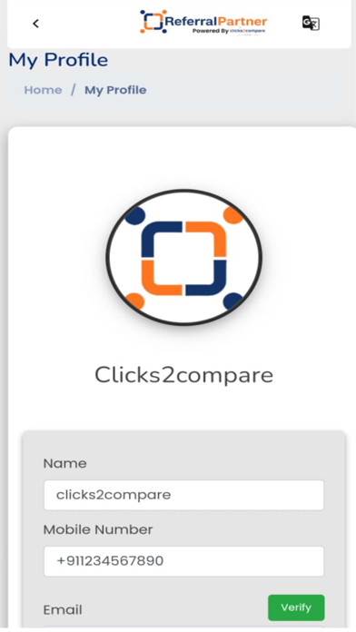C2C Referral Partner Screenshot