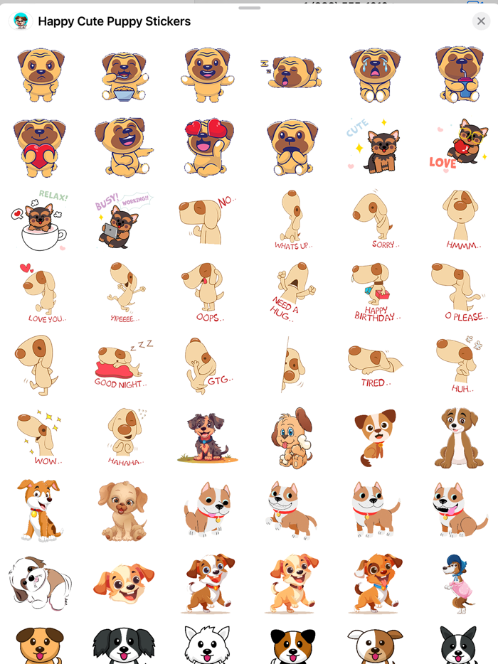 Happy Cute Puppy Stickers