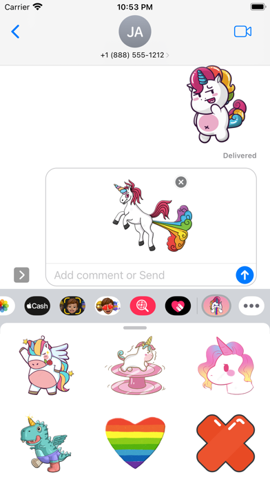 Rainbow Fatty Unicorn Stickers Screenshot