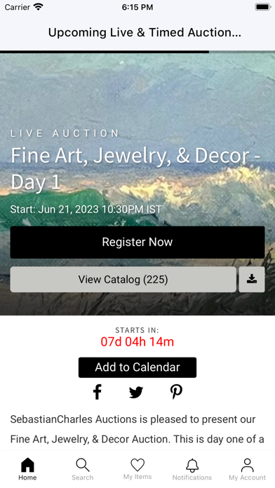 SebastianCharles Auctions Screenshot
