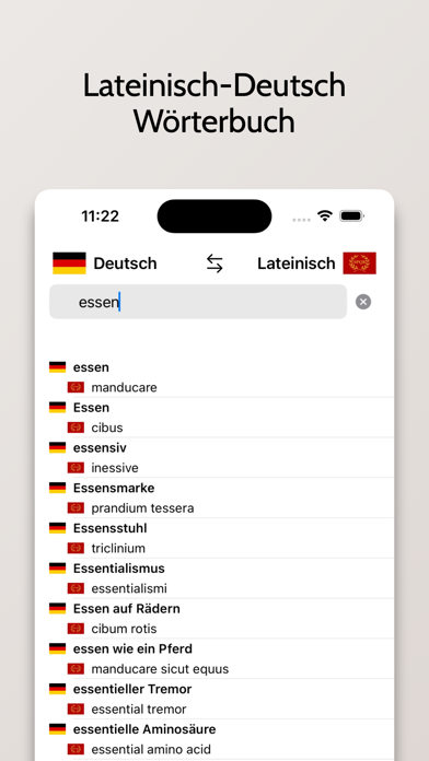 Lateinisch-Deutsch Wörterbuch Screenshot