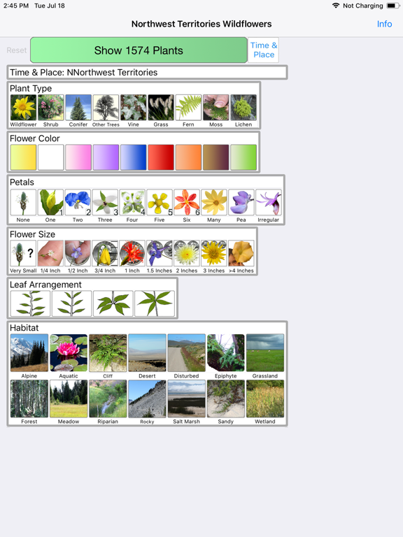 NT Wildflowers iPad screenshot