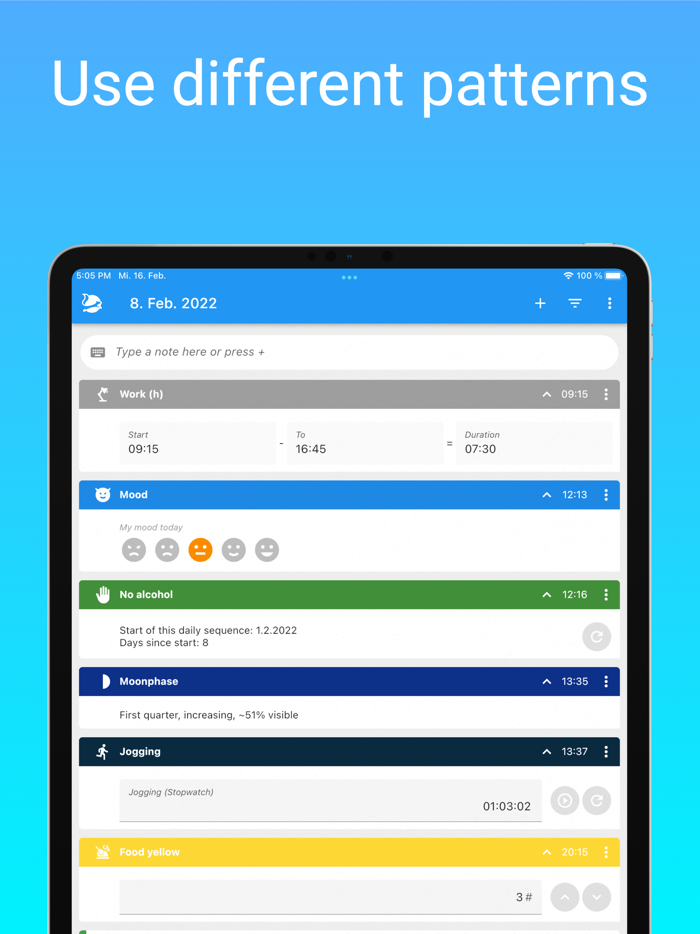 Nuggets - Structured diary