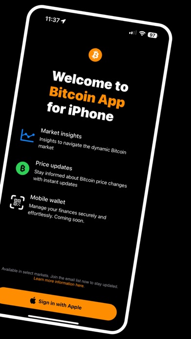 Bitcoin App for iPhone Screenshot