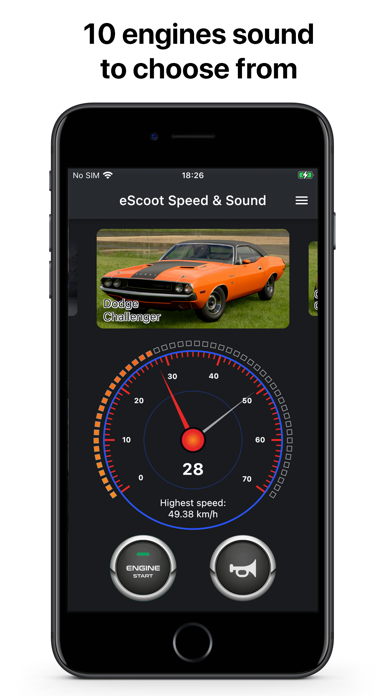 eScoot Speed & Sound Screenshot